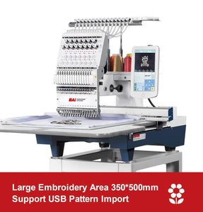 BAi Embroidery Machine Multi Needle Mirror 1501, 15 Needle Computerized Embroidery Machine with 13.7"*19.7" Large Embroidery Area, Commercial Embroidery Machine with Laser Positioning
