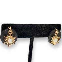 Load image into Gallery viewer, Handmade Gold Sunstar Clay Earrings