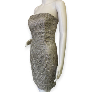 Jessica McClintock Strapless Sliver Sequins Dress