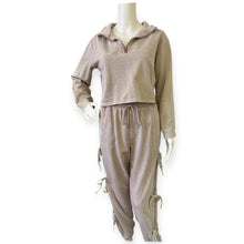 Load image into Gallery viewer, Women’s Blush Pink Drawstring Lounge Tie Set