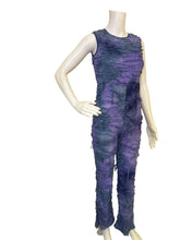 Load image into Gallery viewer, Textured Sleeveless Distressed Flare Pant Jumpsuit