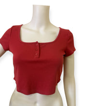 Load image into Gallery viewer, Coral Ribbed Crop Top