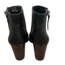 Load image into Gallery viewer, Gianni Bini Chellie Black Leather Ankle Boots with Wooden Heel