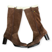 Load image into Gallery viewer, Lauren by Ralph Lauren Rosella Boots Brown Shearling-Lined Knee-High Boots
