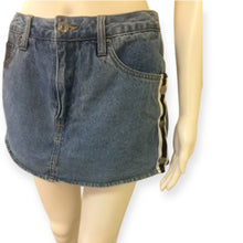 Load image into Gallery viewer, Denim Mini Skirt with Button Detail