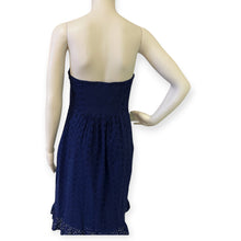 Load image into Gallery viewer, Strapless Navy Blue Eyelet Dress