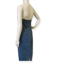 Load image into Gallery viewer, Button Front Denim Tube Dress