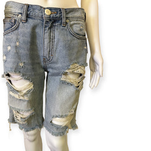 Free People Mid Vintage Indigo Distressed Shorts