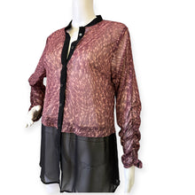 Load image into Gallery viewer, Mesh Button-Down Blouse