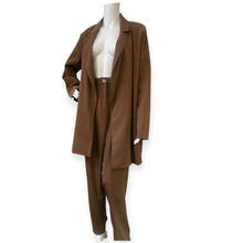 Load image into Gallery viewer, Elegant Brown Oversized suit jacket Pantsuit