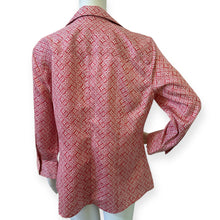 Load image into Gallery viewer, Red Geometric Patterned Button-Up Shirt