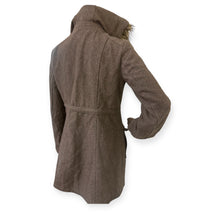 Load image into Gallery viewer, New York &amp; Company Brown Hooded Women's Coat with Faux Fur Trim