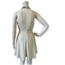 Load image into Gallery viewer, Lulus White Halter Neck Fit Rhinestone Flare Dress - Elegant Women's Party Dress