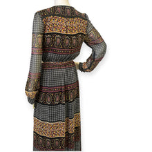 Load image into Gallery viewer, Lucca Couture Chic Patterned Maxi Dress with Long Sleeves
