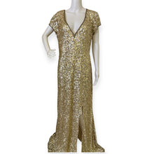 Load image into Gallery viewer, Primavera Couture Elegant Gold Sequin Evening Gown