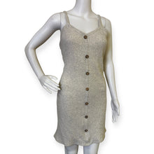 Load image into Gallery viewer, Ribbed Button Front Knit Slip Dress in Light Heather Gray