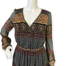 Load image into Gallery viewer, Lucca Couture Chic Patterned Maxi Dress with Long Sleeves