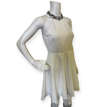 Load image into Gallery viewer, Lulus White Halter Neck Fit Rhinestone Flare Dress - Elegant Women's Party Dress