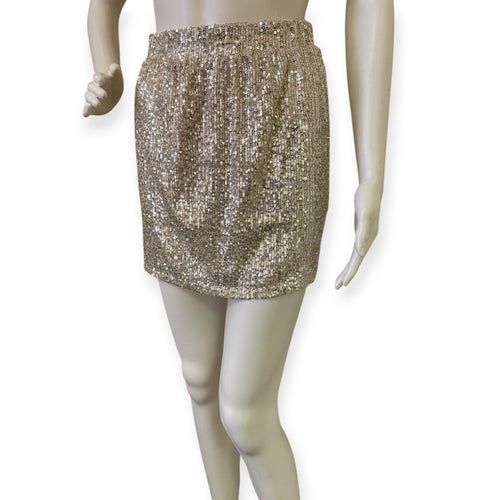 Sparkling Gold Sequin Mini Skirt