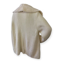 Load image into Gallery viewer, Ivory Sherpa Draped Cardigan Sweater