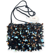 Load image into Gallery viewer, House of Hilary Black &amp; Gold Sequined Evening Bag