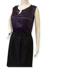 Load image into Gallery viewer, Banana Republic Black and Purple Color block dress