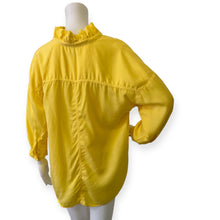 Load image into Gallery viewer, Crown &amp; Ivy Women’s Yellow Ruffle V-Neck 3/4 Sleeve Blouse