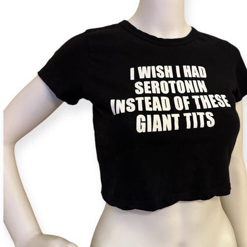 Black Graphic Crop Top