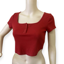 Load image into Gallery viewer, Coral Ribbed Crop Top