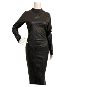 Naked Wardrobe Croc Midi Body-con Dress