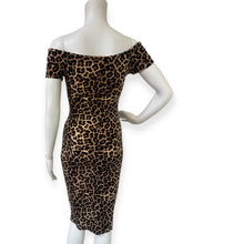Load image into Gallery viewer, Leopard Print Off-Shoulder Dress