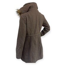 Load image into Gallery viewer, New York &amp; Company Brown Hooded Women's Coat with Faux Fur Trim
