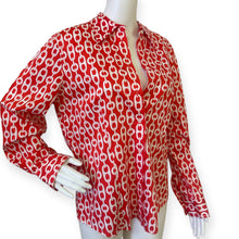 Load image into Gallery viewer, Red and White Chain Print Women's Top