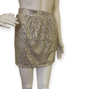 Sparkling Gold Sequin Mini Skirt