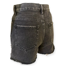 Load image into Gallery viewer, Vintage High-Waist Distressed Black Denim Shorts