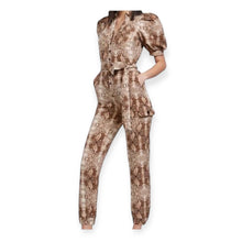 Load image into Gallery viewer, Snake Print Utility Jumpsuit - Brown