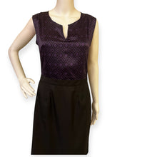 Load image into Gallery viewer, Banana Republic Black and Purple Color block dress