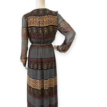 Load image into Gallery viewer, Lucca Couture Chic Patterned Maxi Dress with Long Sleeves