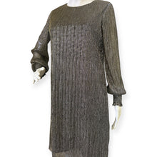 Load image into Gallery viewer, Elegant Foil Metallic Long Sleeve Dress
