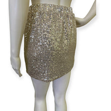 Load image into Gallery viewer, Sparkling Gold Sequin Mini Skirt