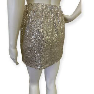 Sparkling Gold Sequin Mini Skirt