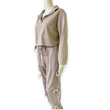 Load image into Gallery viewer, Women’s Blush Pink Drawstring Lounge Tie Set