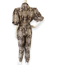 Load image into Gallery viewer, Snake Print Utility Jumpsuit - Brown