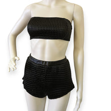 Load image into Gallery viewer, New Commando Faux-Leather Smocked Tube Top And Short Set