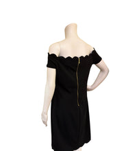 Load image into Gallery viewer, Premier Amour Black Off-Shoulder Scallop Hem Dress