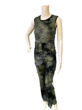 Load image into Gallery viewer, Textured Sleeveless Distressed Flare Pant Jumpsuit