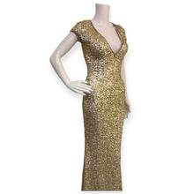 Load image into Gallery viewer, Primavera Couture Elegant Gold Sequin Evening Gown