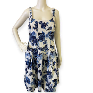 American Living Floral Blue and White Dress