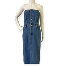 Load image into Gallery viewer, Button Front Denim Tube Dress