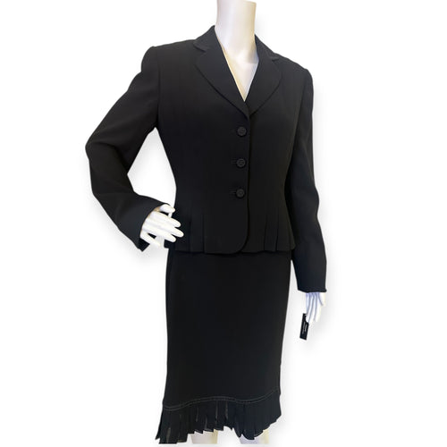 Tahari Elegant Black Skirt Suit